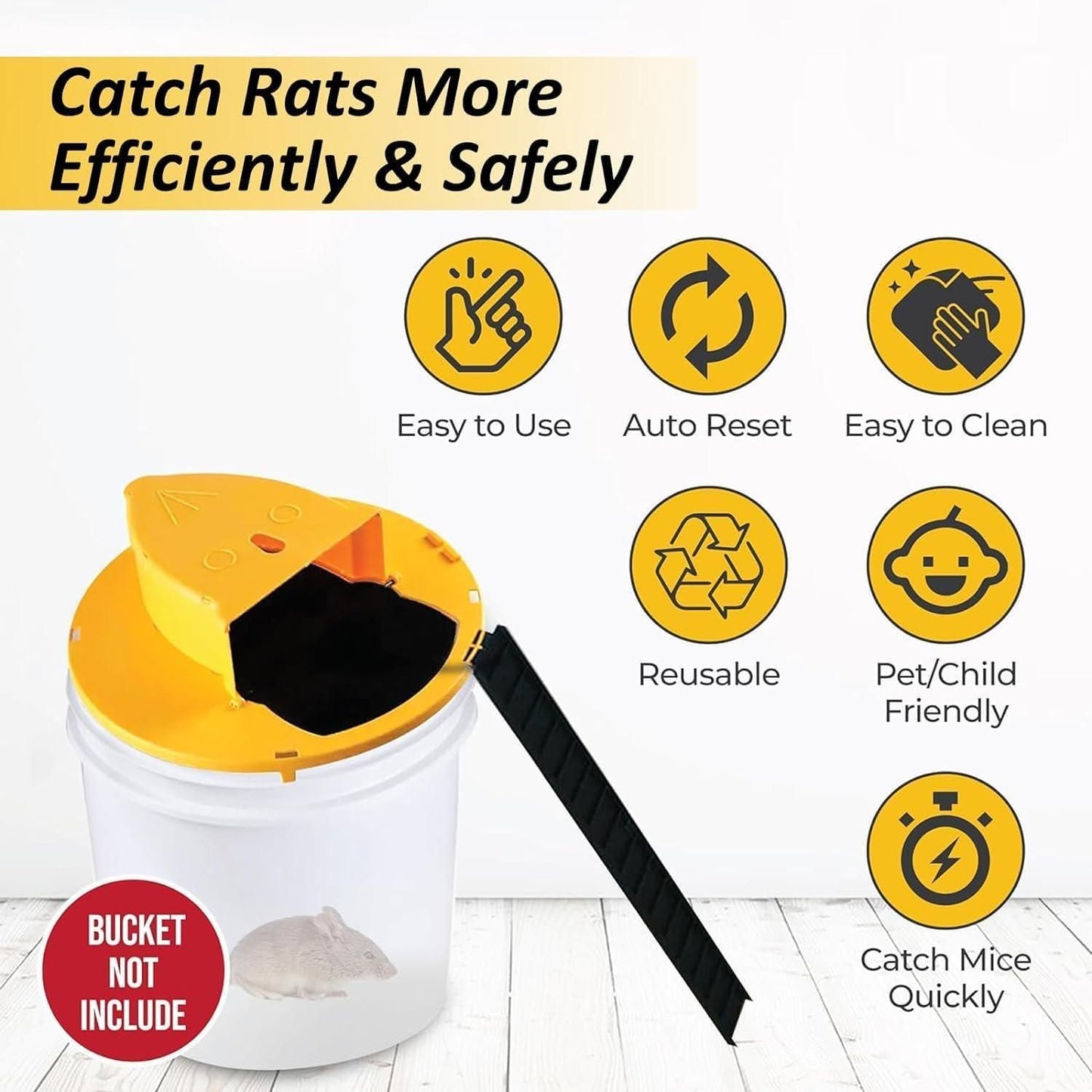 Humane Slide Bucket Mouse Trap with Ramp – Safe, Reusable & Pet-Friendly